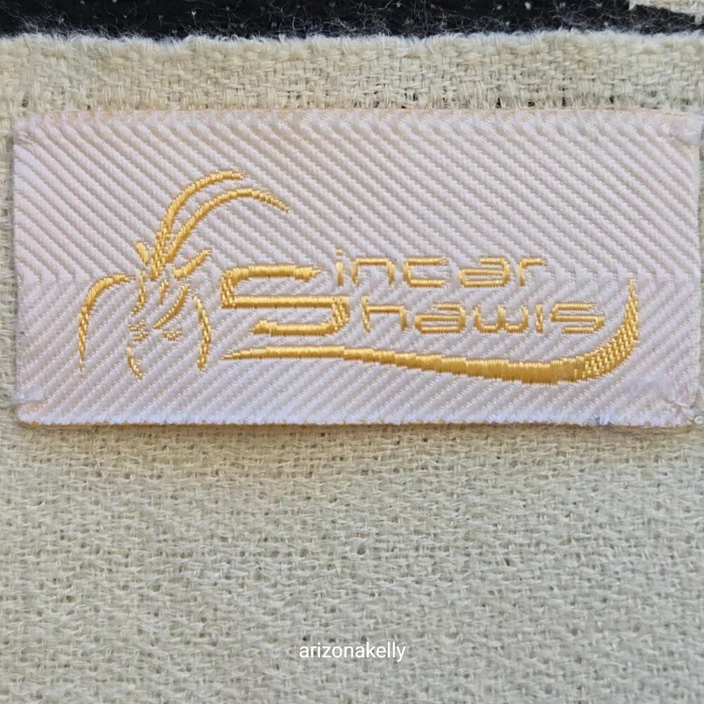 Ivory Cashmere Scarf With Black Stripes - Picture 2 of 16